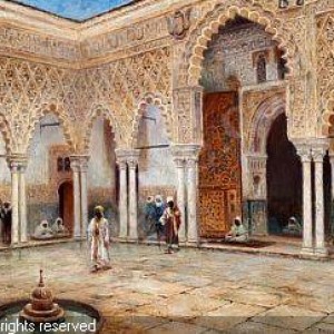 odelmark-frans-wilhelm-1849-19-an-arabic-palace-courtyard-alh-2513812